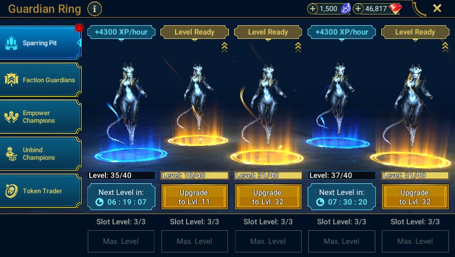 In Plarium: Bastion → Sparring Pit: current slots, without adding a champion, unlocking a slot or paying