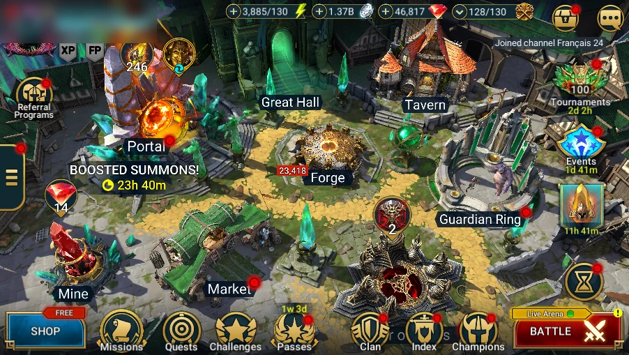 In Plarium: An already encountered screen from a real issue, if non-sensitive